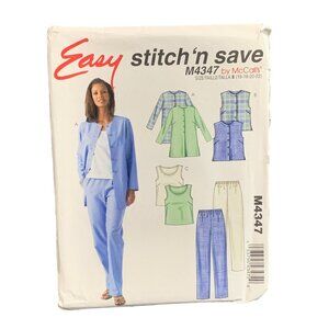 M4347 McCalls Sewing Pattern Women Shirt Jacket Pants Size 16-18-20-22 uncut